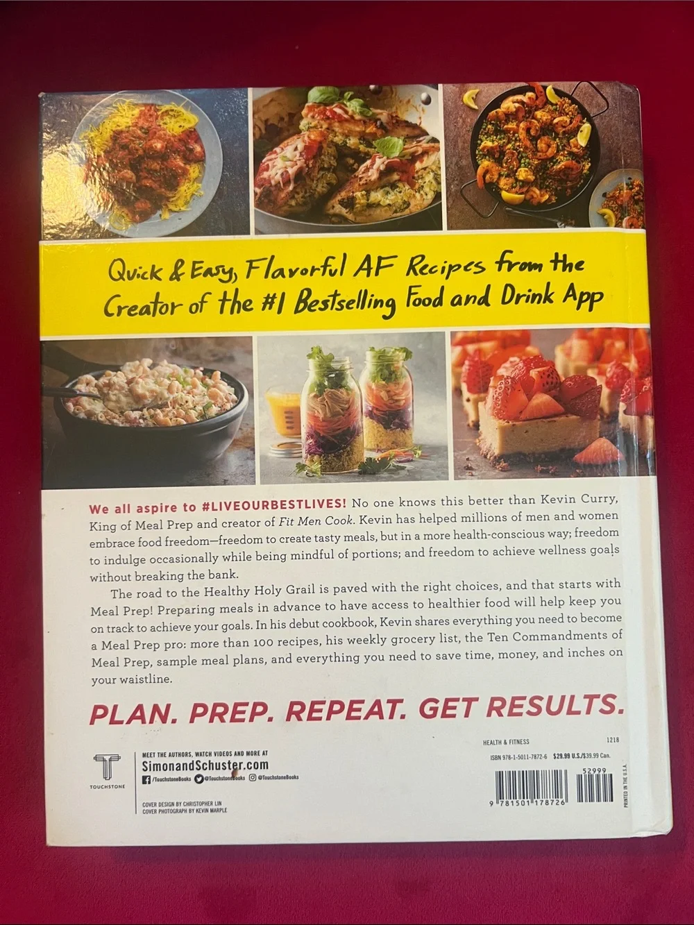 Fit Men Cook by Kevin Curry - White Cover with Yellow Accents